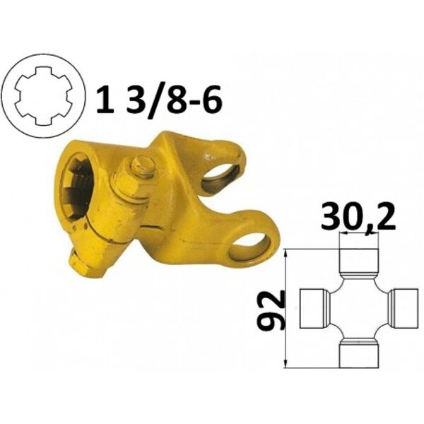 Widłak ciągnikowy 1 3/8-6, na krzyżak 30,2x92 mm