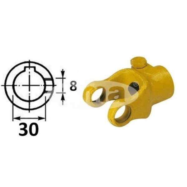 Widłak maszynowy ze śrubą ściskającą 8mm, otwór fi: 30